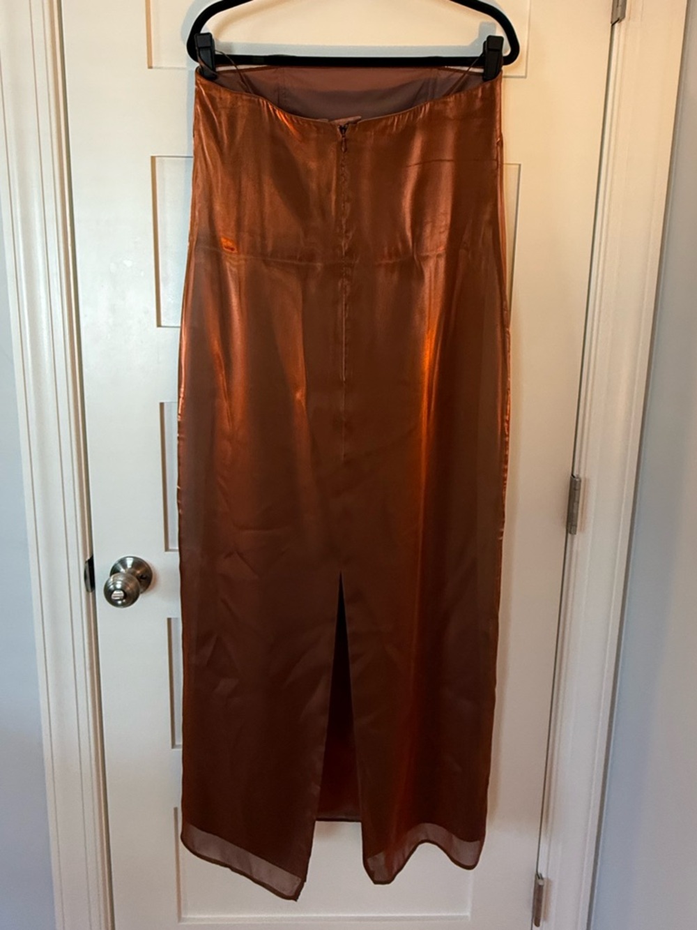 Staud Casey Satin Strapless Maxi Dress - Picture 3 of 7